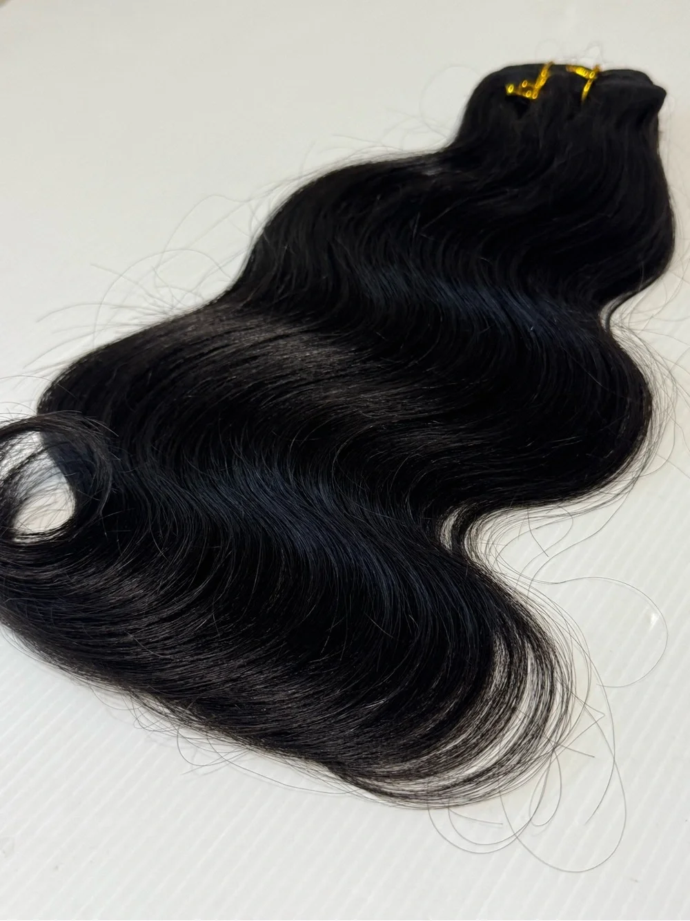 16” 100% Human Hair Body Wave Black Weft Extension Bundle